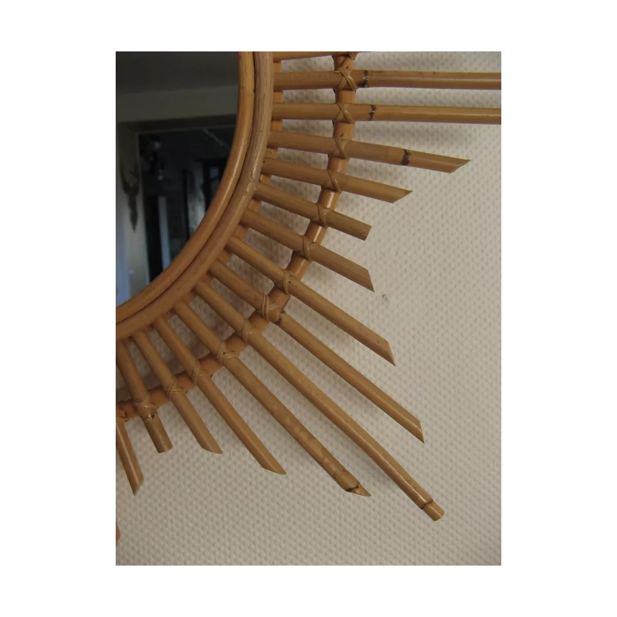 Miroir Rotin Etoile Naturel 65x65