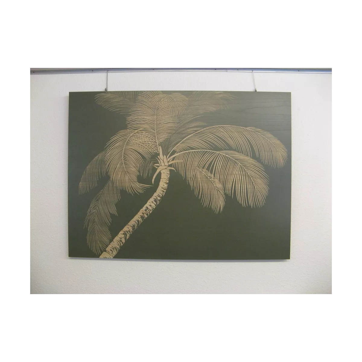 Tableau en Bois Sculpté Palmier
