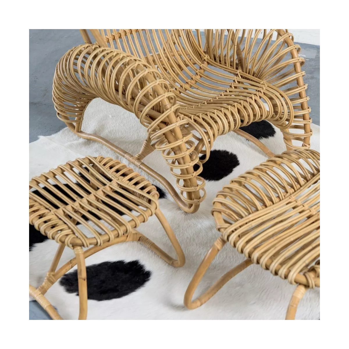 Fauteuil Rotin Boucle Naturel