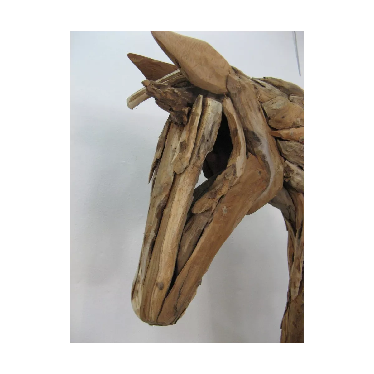 Tête de Cheval en Bois Flotté H.104cm
