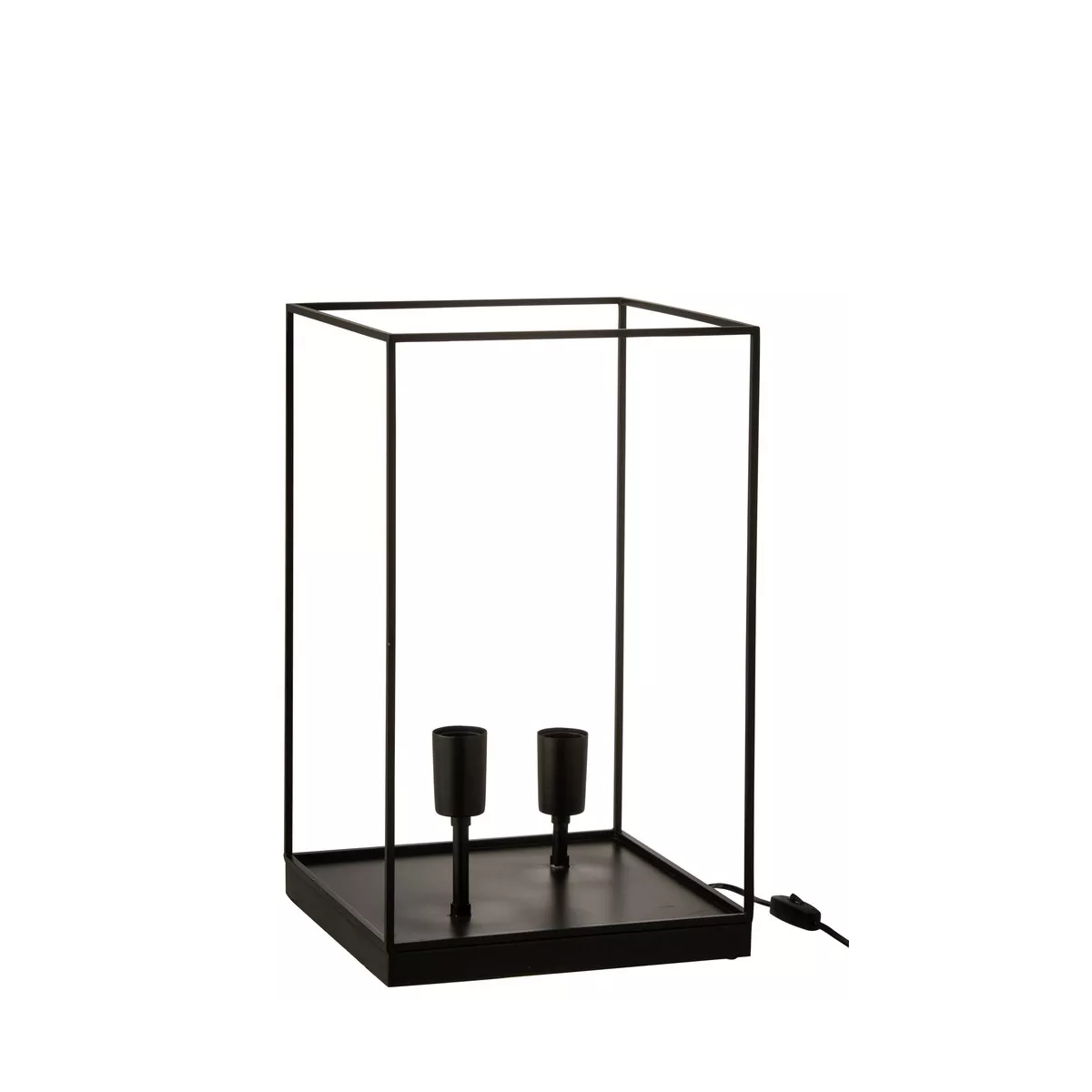 Lampe Iron Noir Cube 2 Lampes 31 x 50 cm