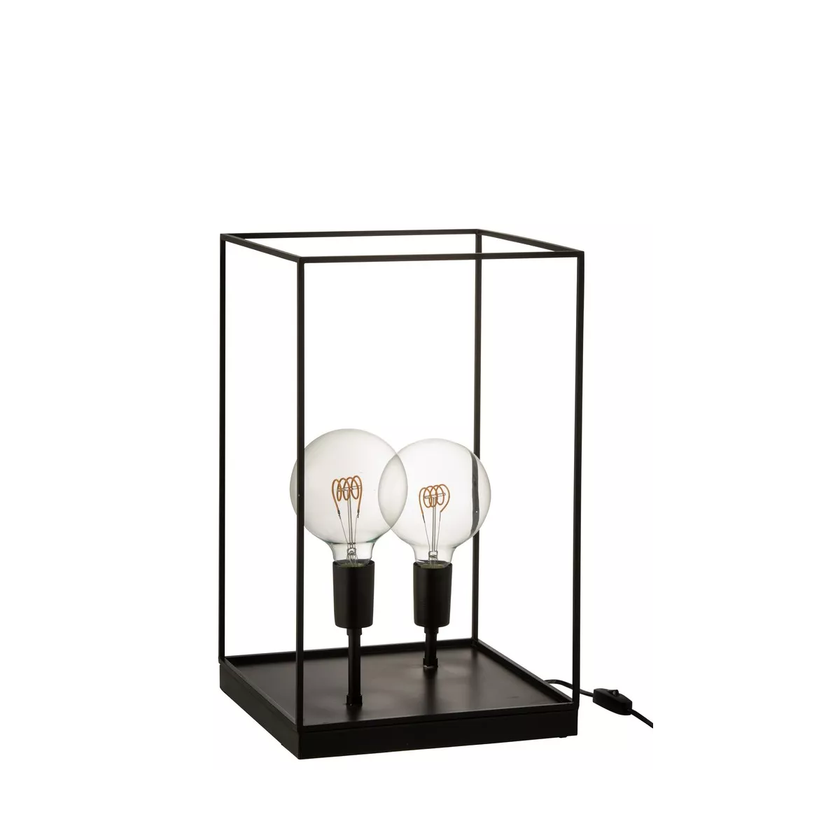 Lampe Iron Noir Cube 2 Lampes 31 x 50 cm
