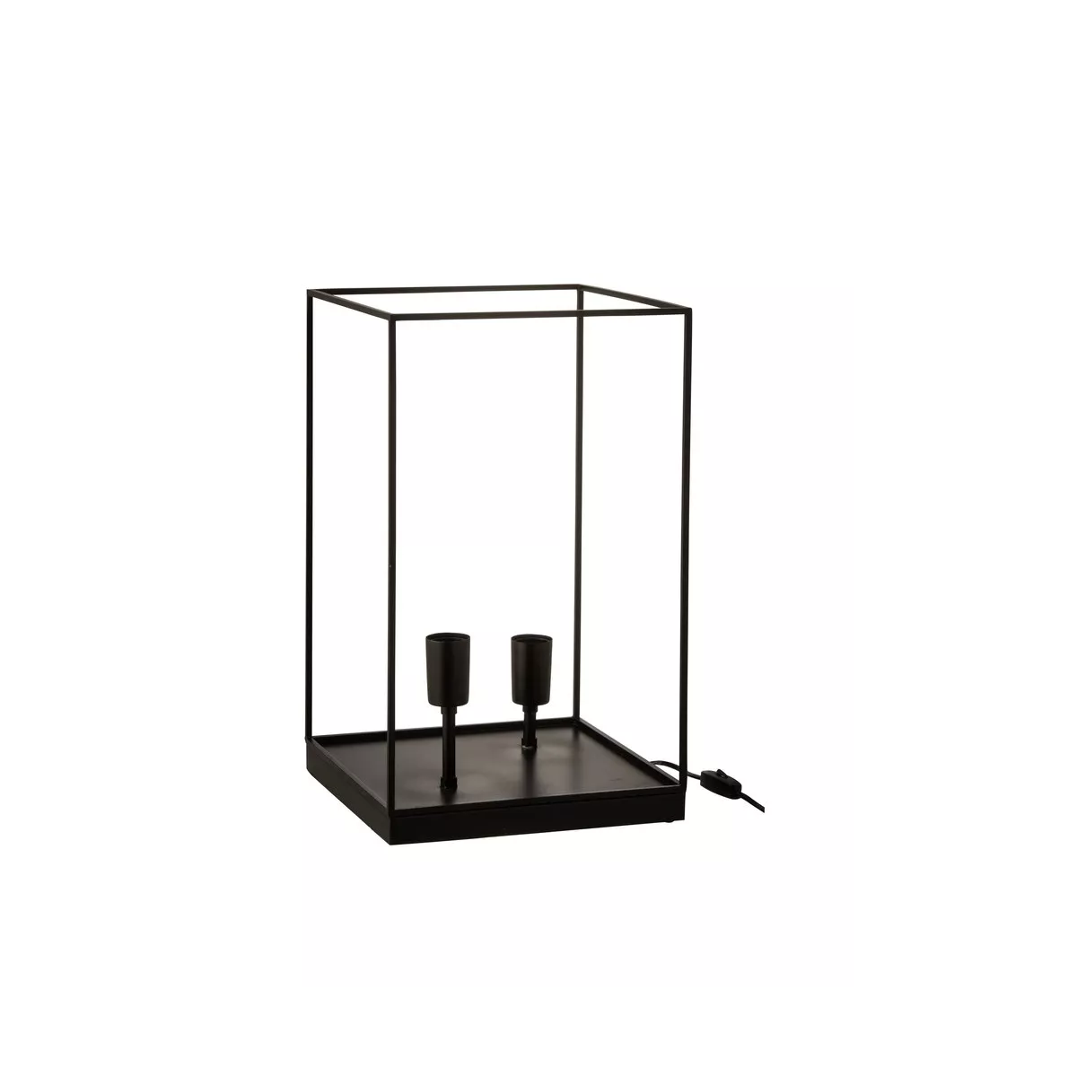 Lampe Iron Noir Cube 2 Lampes 31 x 50 cm