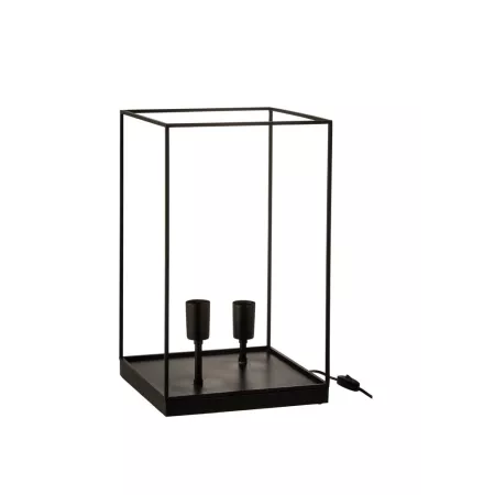 Lampe Iron Noir Cube 2 Lampes 31 x 50 cm