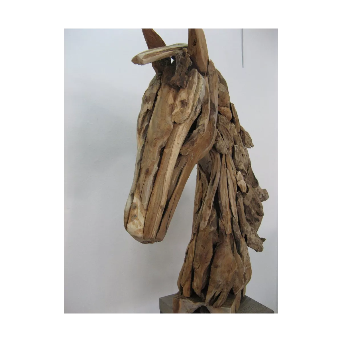 Tête de Cheval en Bois Flotté H.104cm