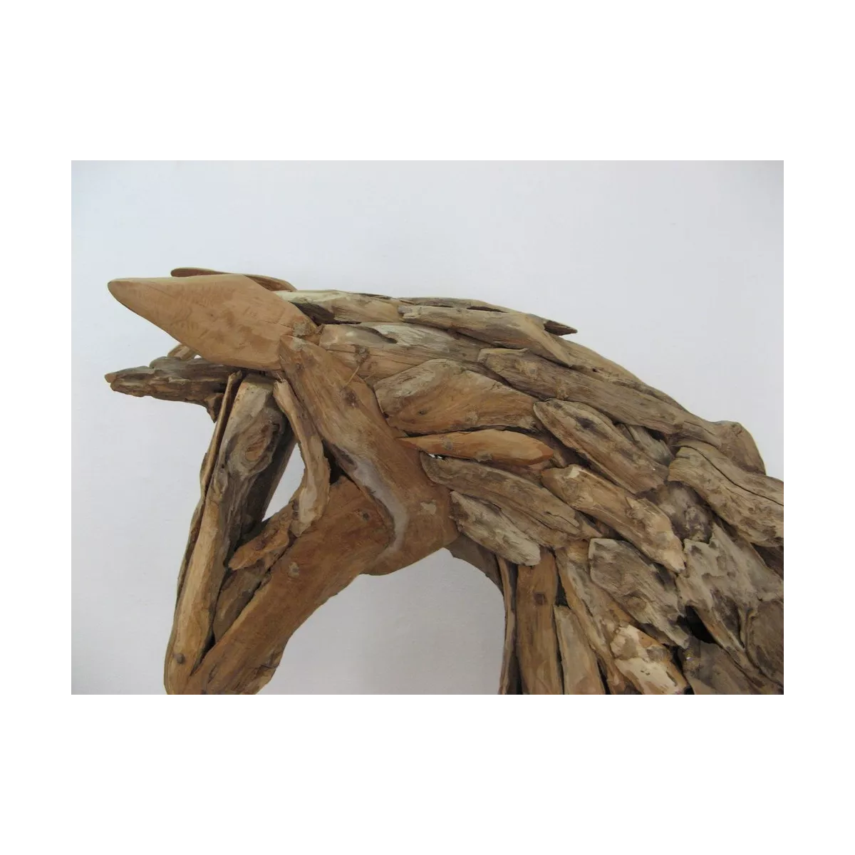 Tête de Cheval en Bois Flotté H.104cm