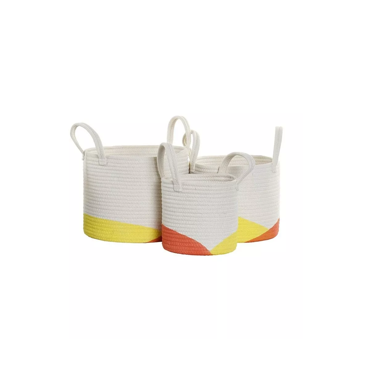 Corbeille ronde en coton Emma Orange 30x30