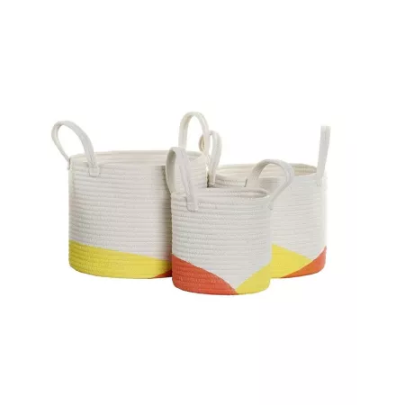 Corbeille ronde en coton Emma Orange 30x30