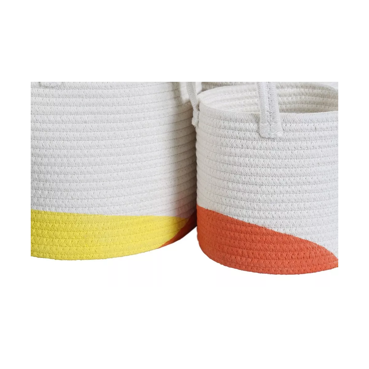 Corbeille ronde en coton Emma Orange 30x30
