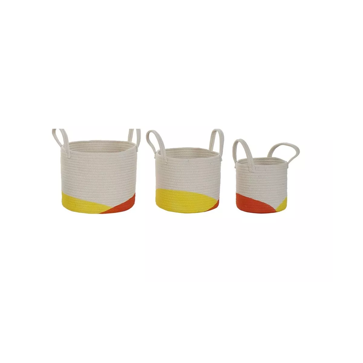 Corbeille ronde en coton Emma Orange 30x30