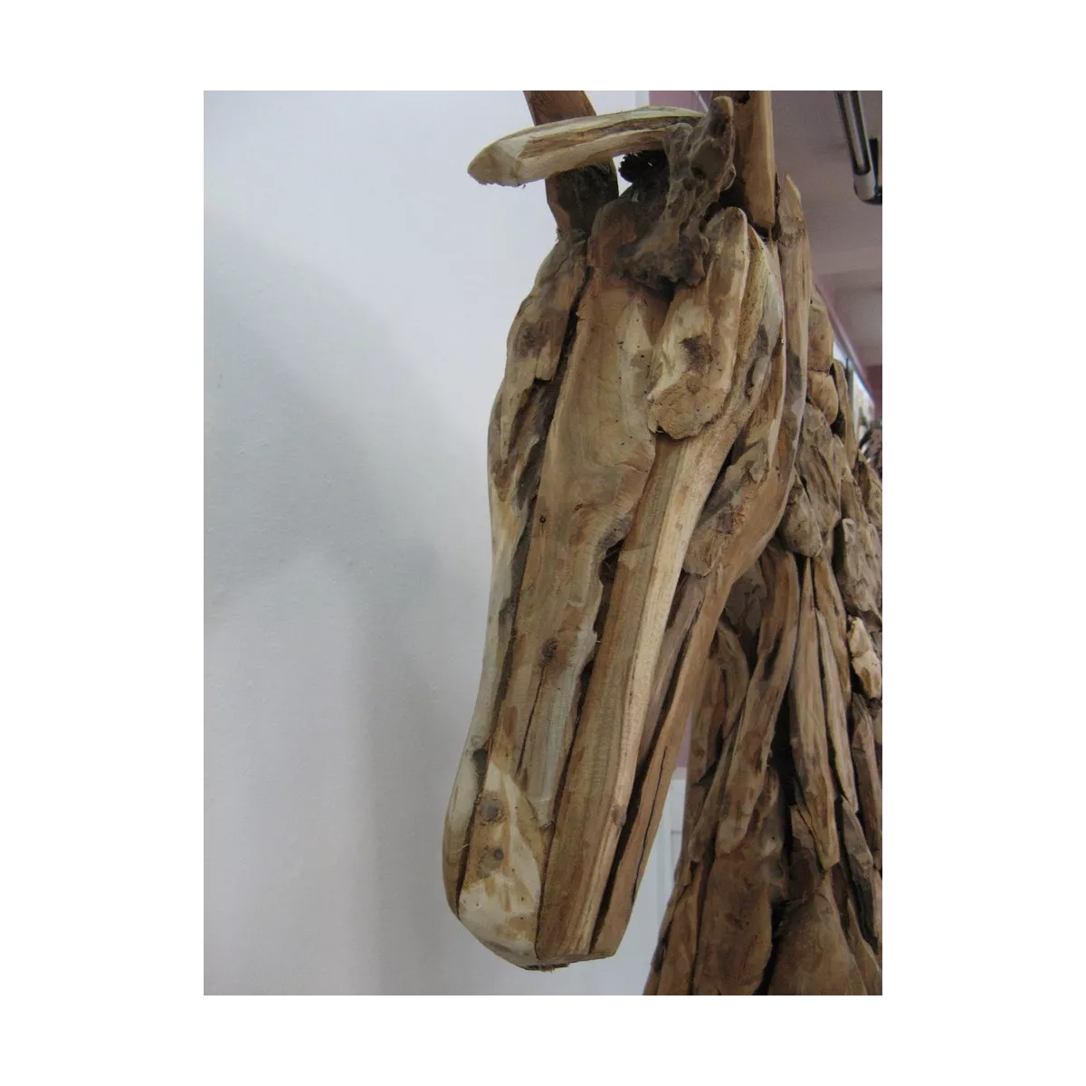 Tête de Cheval en Bois Flotté H.104cm