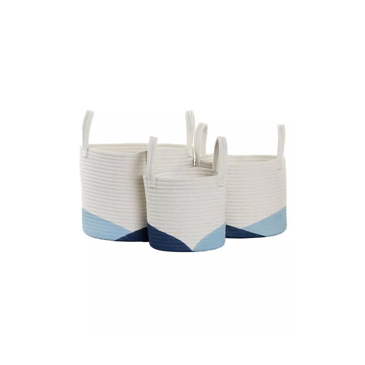 Corbeille ronde en coton Emma Bleu 20x20