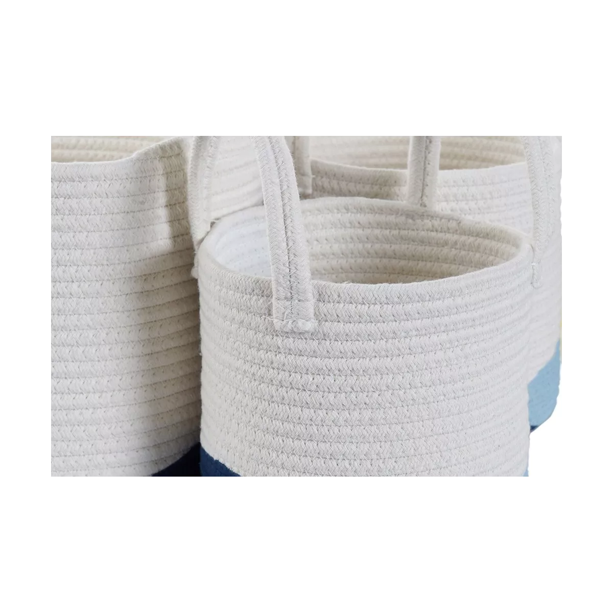 Corbeille ronde en coton Emma Bleu 20x20