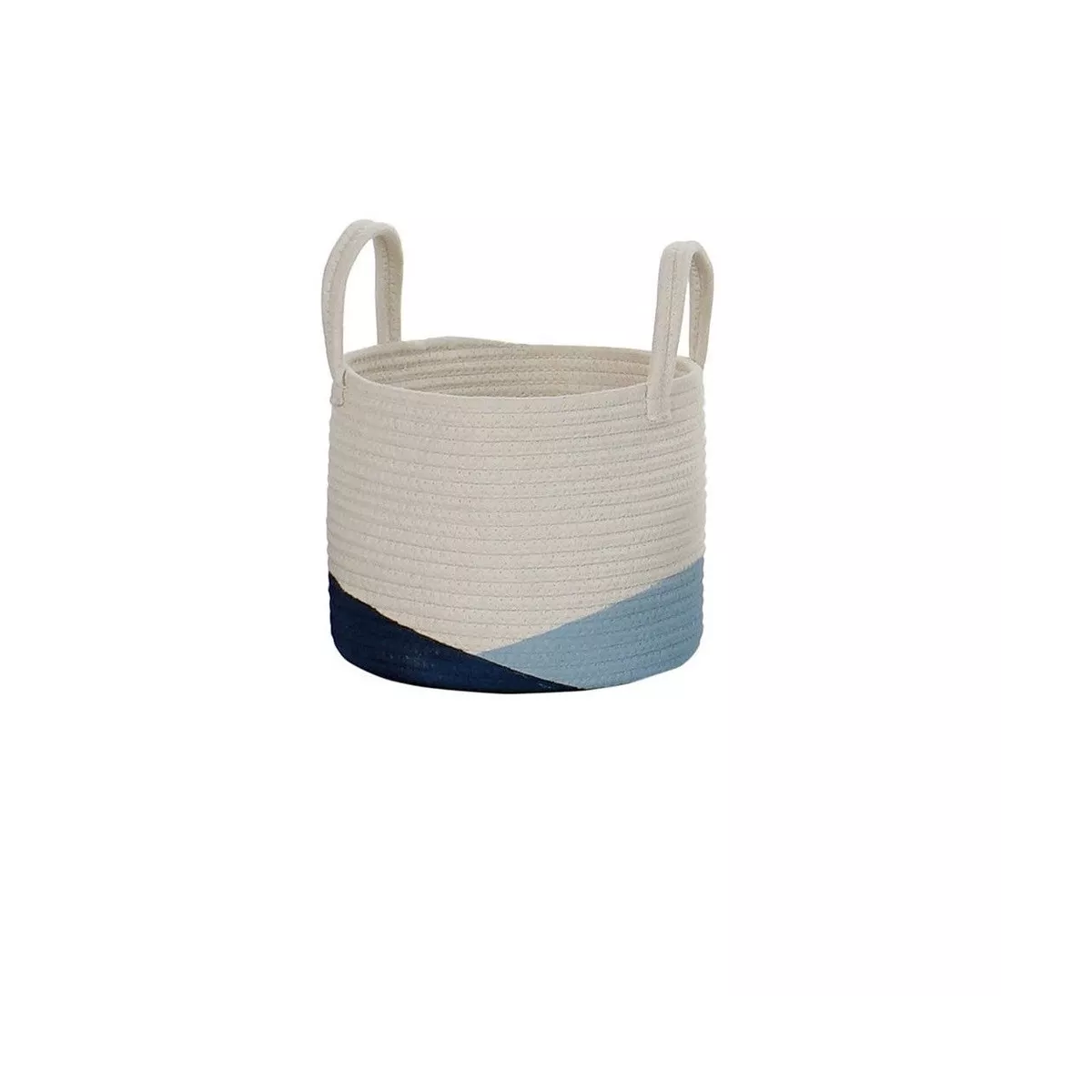 Corbeille ronde en coton Emma Bleu 20x20