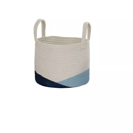Corbeille ronde en coton Emma Bleu 20x20