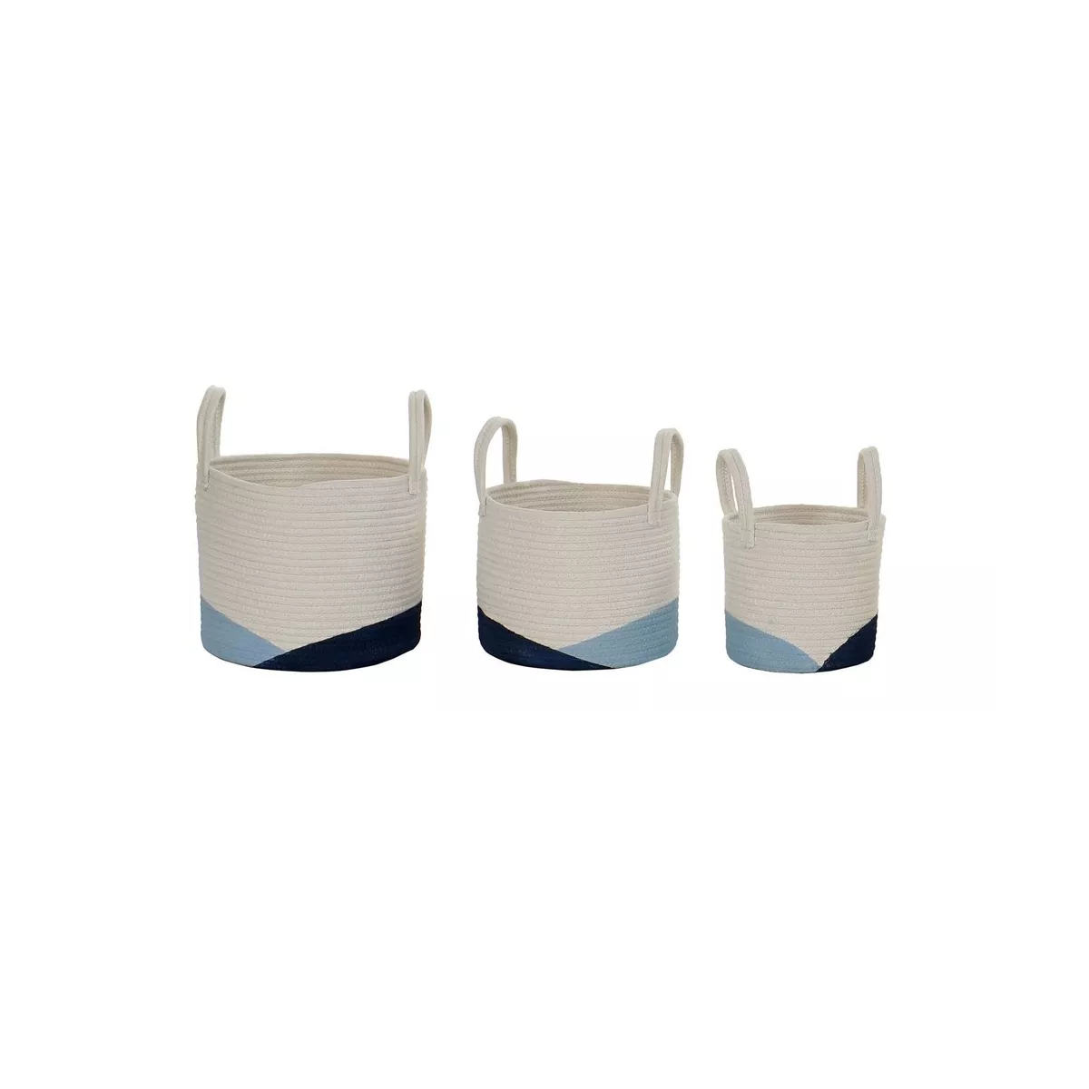 Corbeille ronde en coton Emma Bleu 20x20
