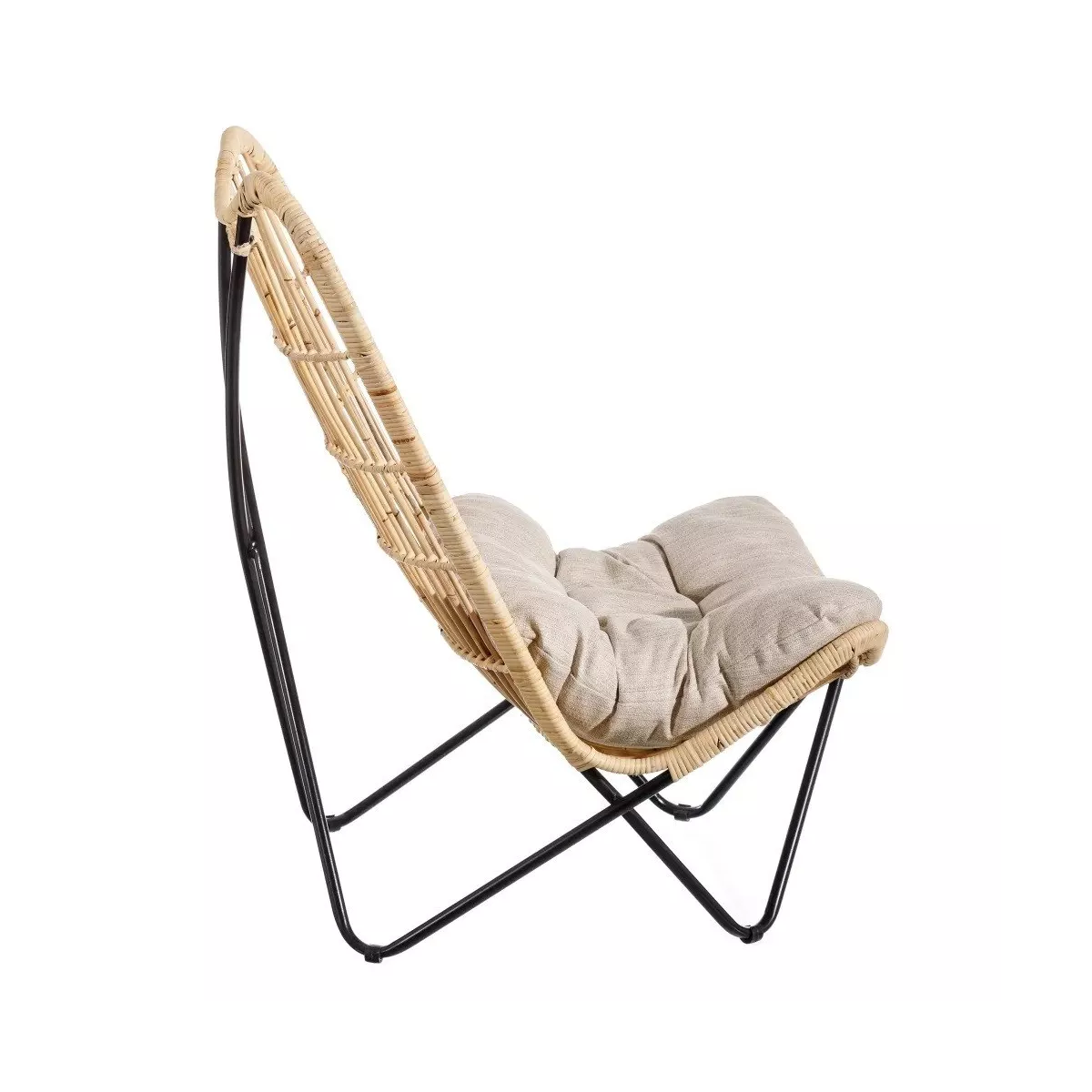 Fauteuil Namibie Rotin avec pieds en métal