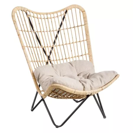 Fauteuil Namibie Rotin avec pieds en métal