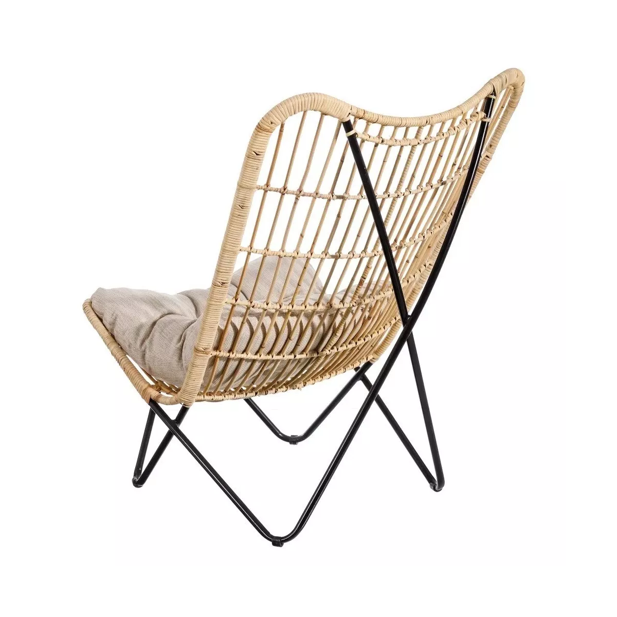 Fauteuil Namibie Rotin avec pieds en métal