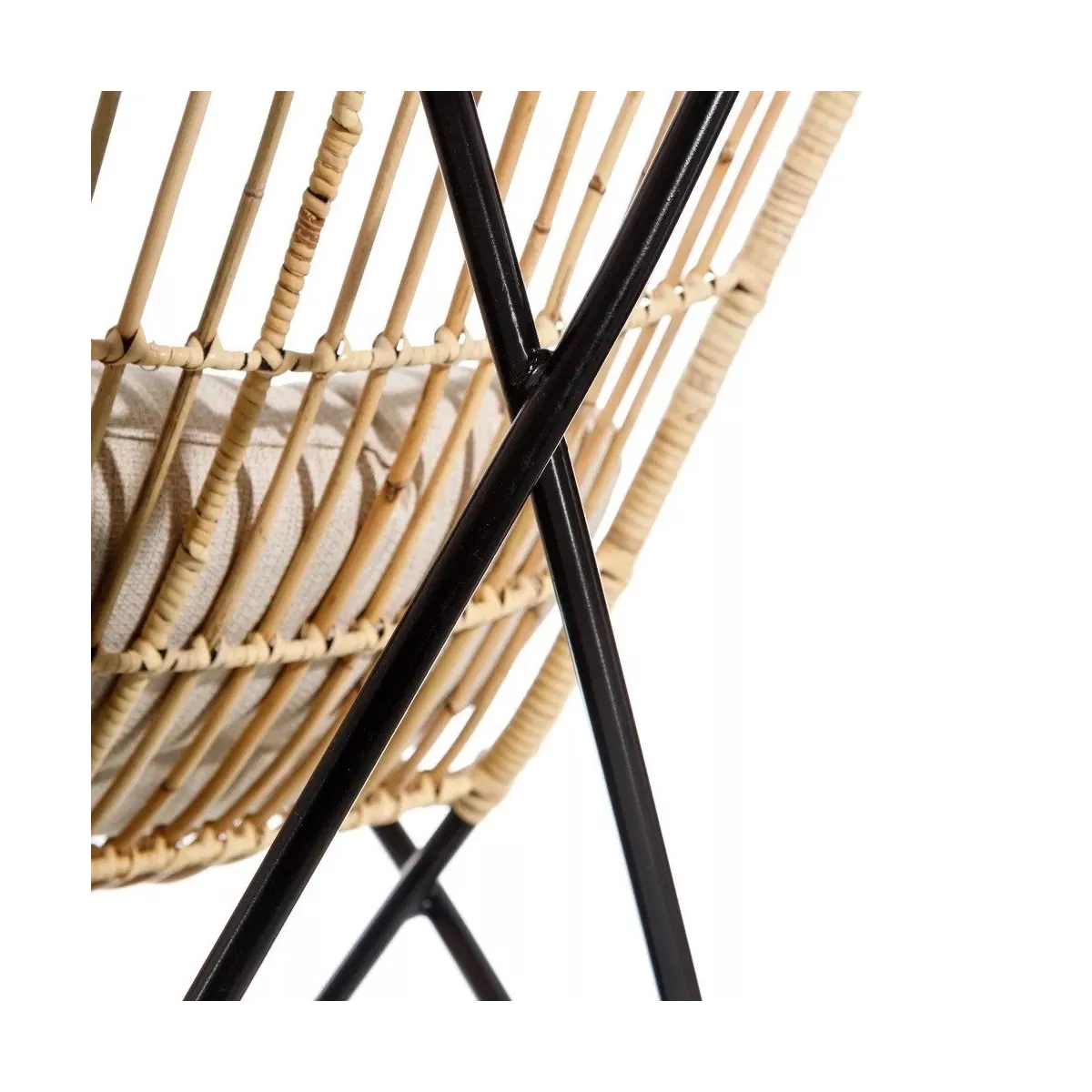 Fauteuil Namibie Rotin avec pieds en métal