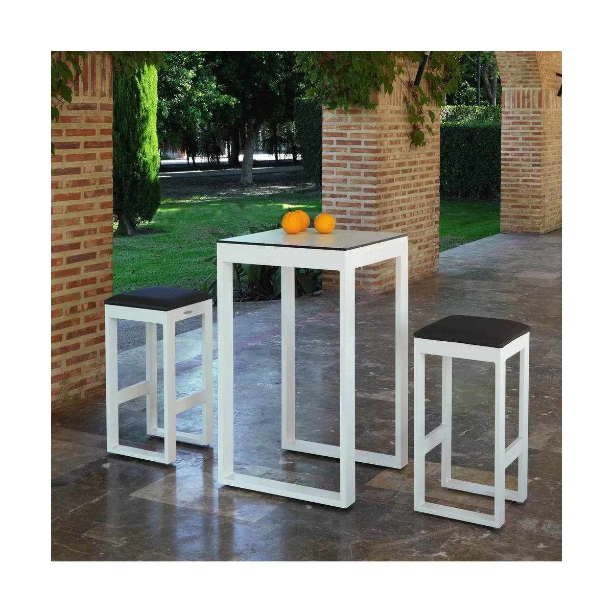 Tabouret de Bar Nerja en Aluminium Blanc