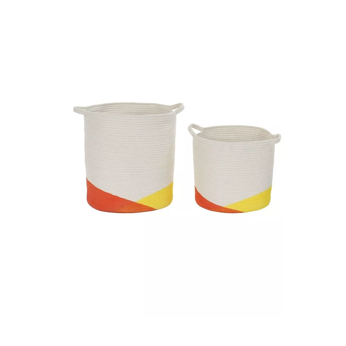 Panière ronde en coton Emma Orange 28x28