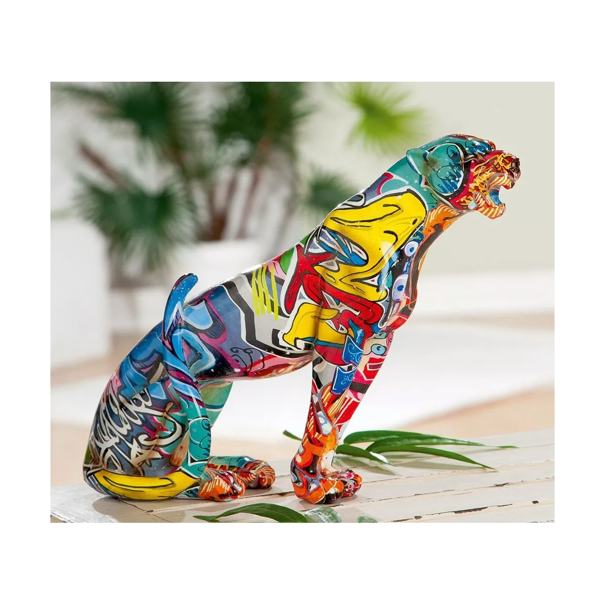Sculpture Guépard Pop Art H.29cm