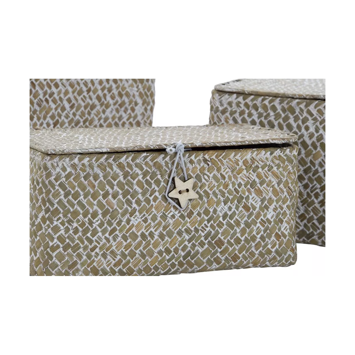 Corbeille en Fibres naturelles Blanchies 26x13