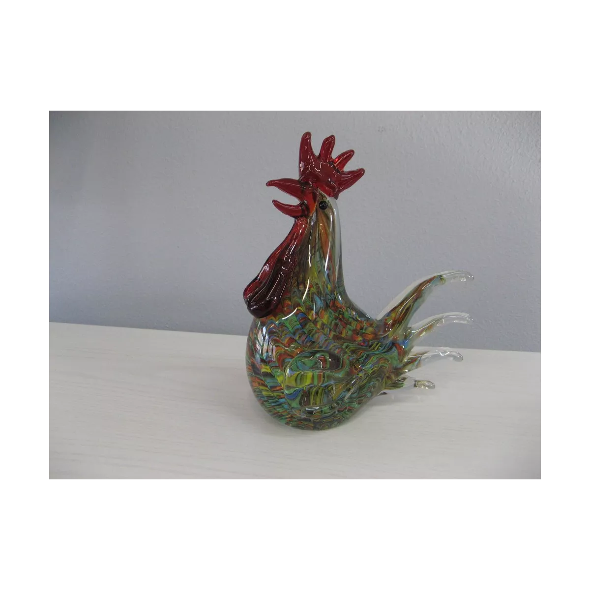 Poule en pate de verre