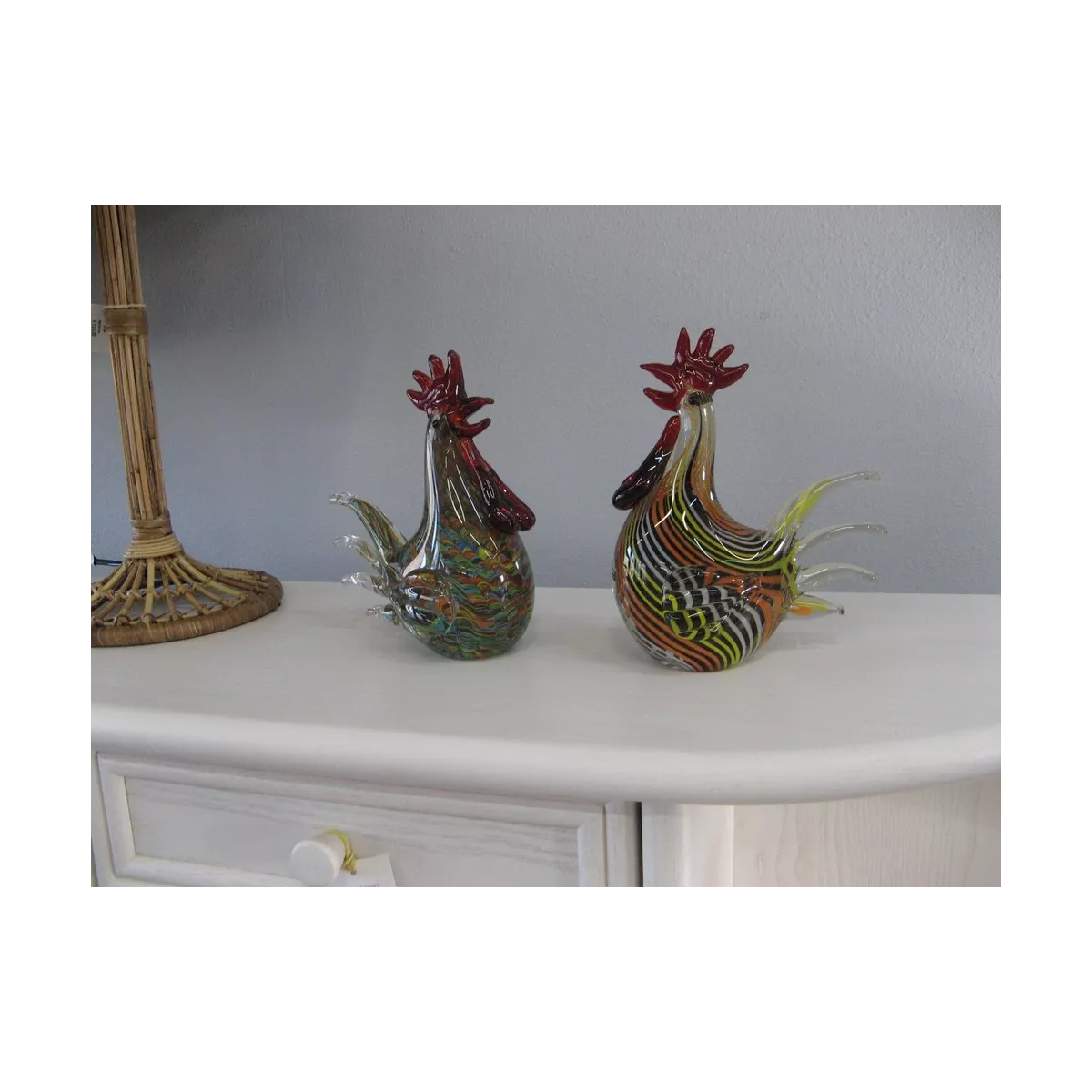 Poule Rayée en pate de verre