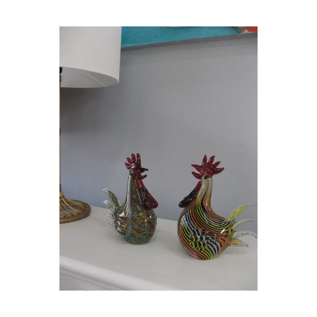 Poule Rayée en pate de verre
