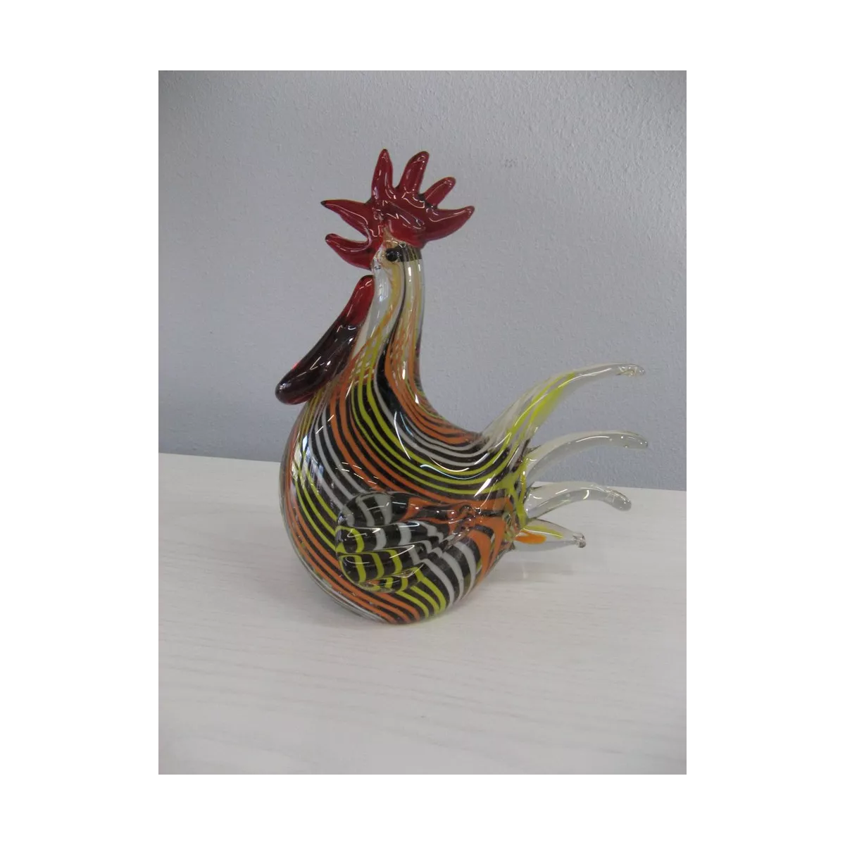 Poule Rayée en pate de verre