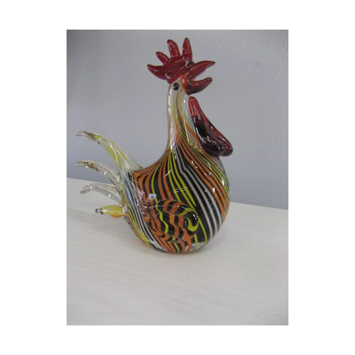Poule Rayée en pate de verre