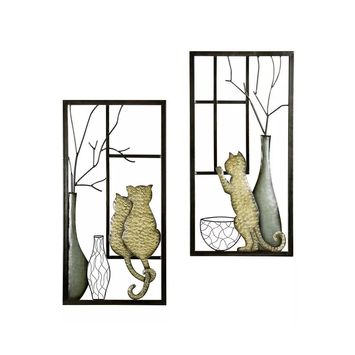 Décoration Murale 2 Chats H.80cm