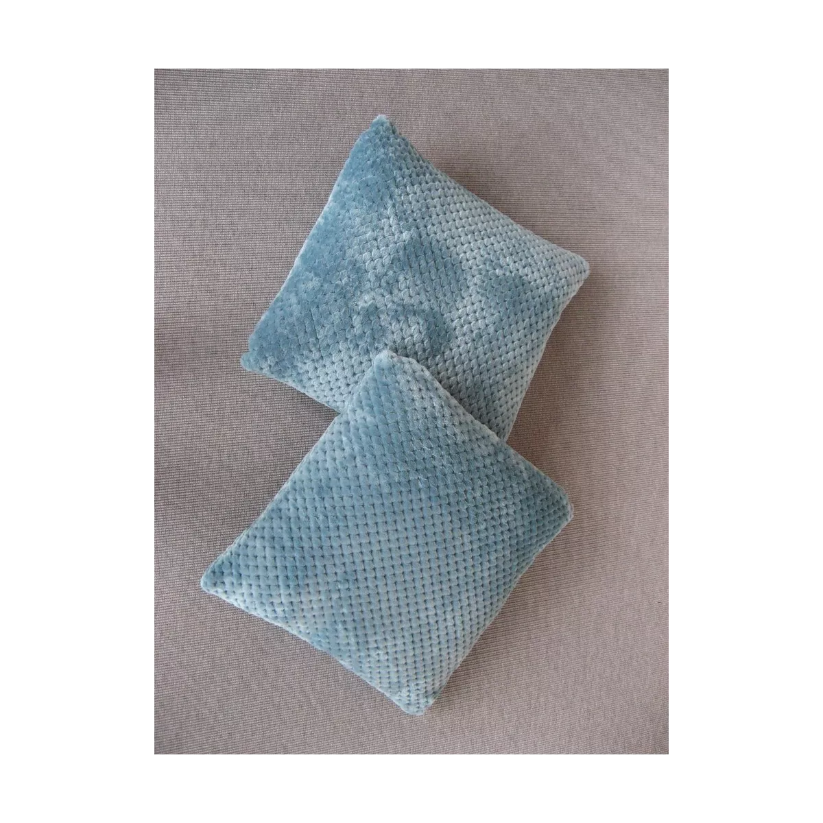 Coussin Damier Bleu Canard