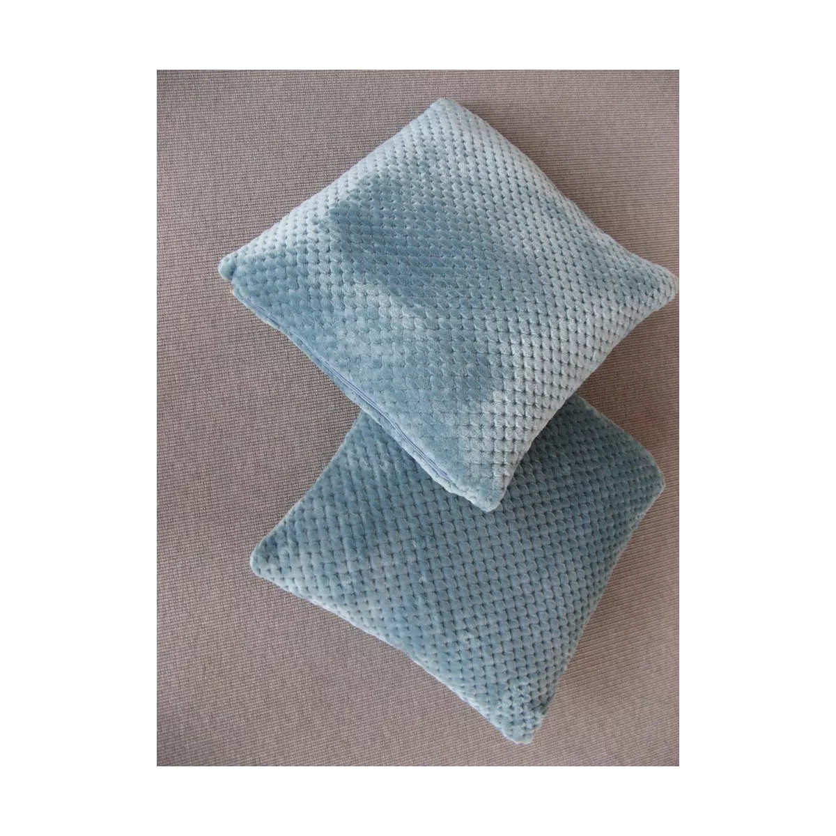 Coussin Damier Bleu Canard