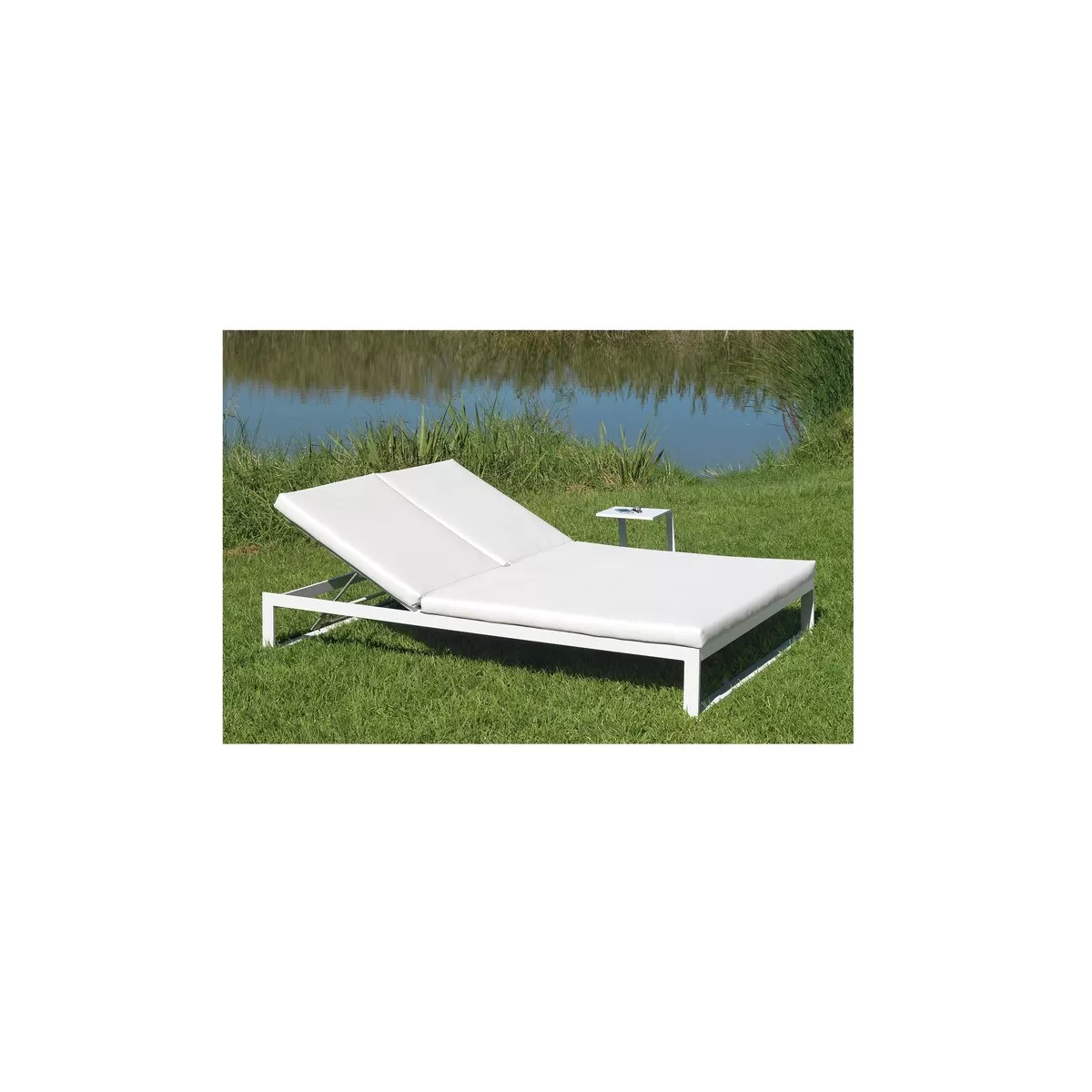 Chaise Longue Double Métal Blanc Nerja