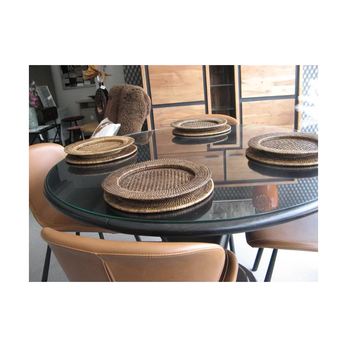 Assiette  en rotin Antique 33cm