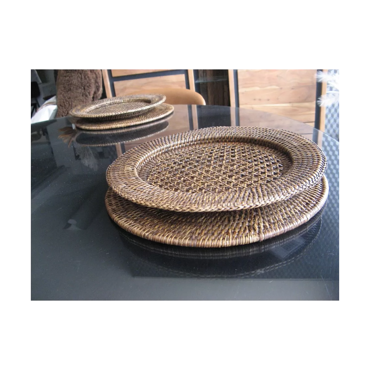 Assiette  en rotin Antique 33cm