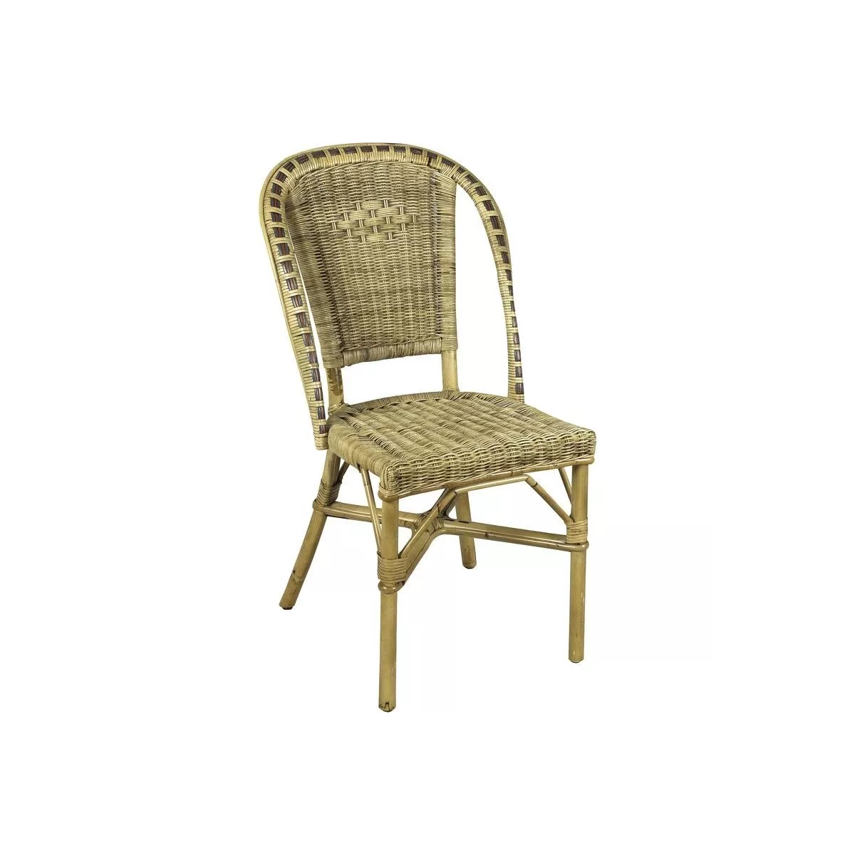 Chaise Grand Père Rotin Patiné + Couleurs