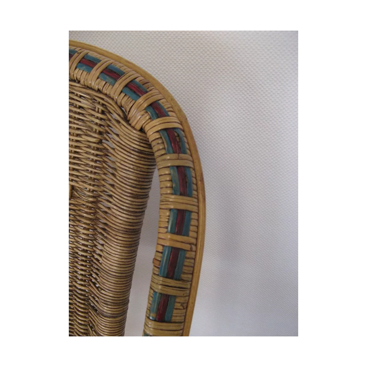 Chaise Grand Père Rotin Patiné + Couleurs