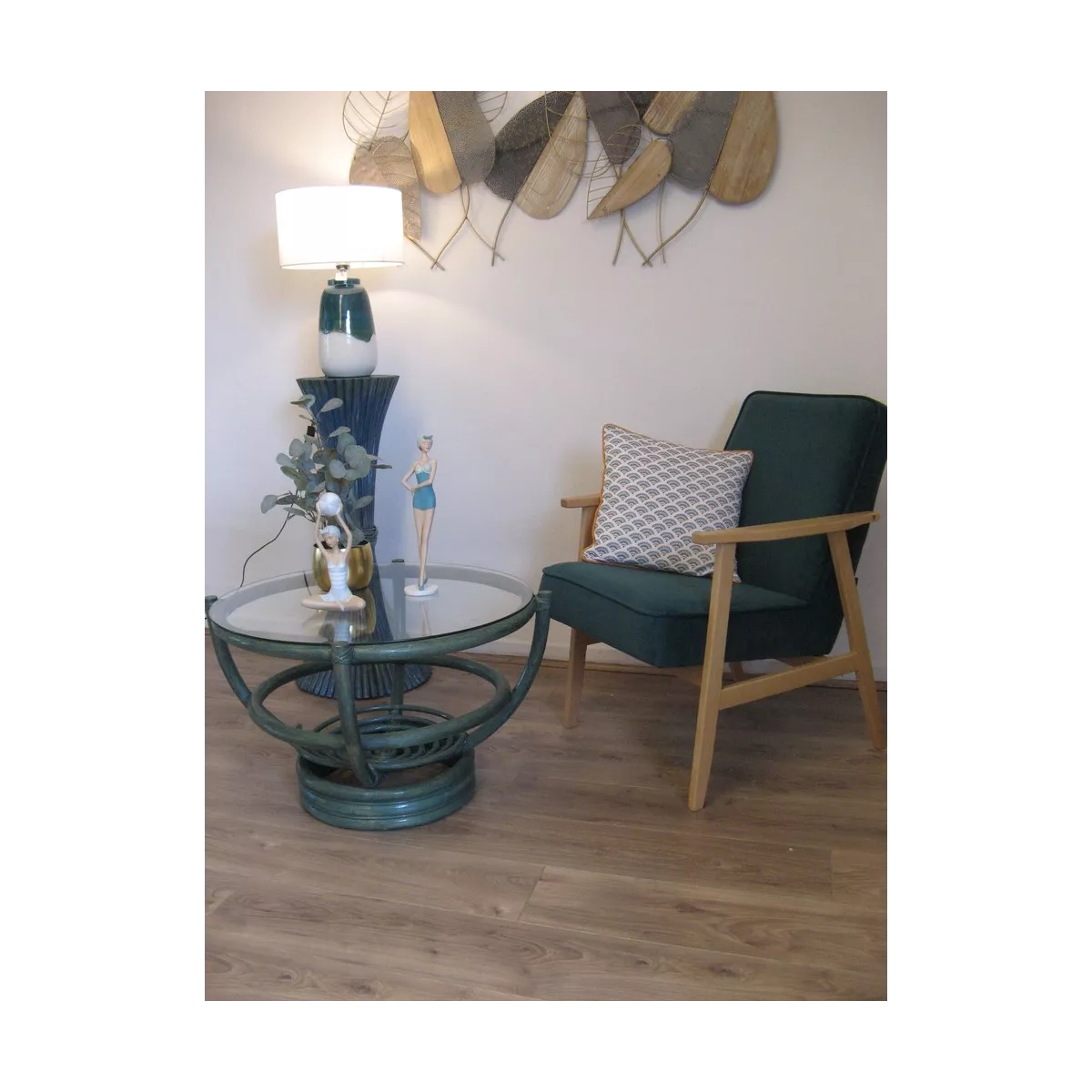 Table Basse Luna 70x70 Bleu
