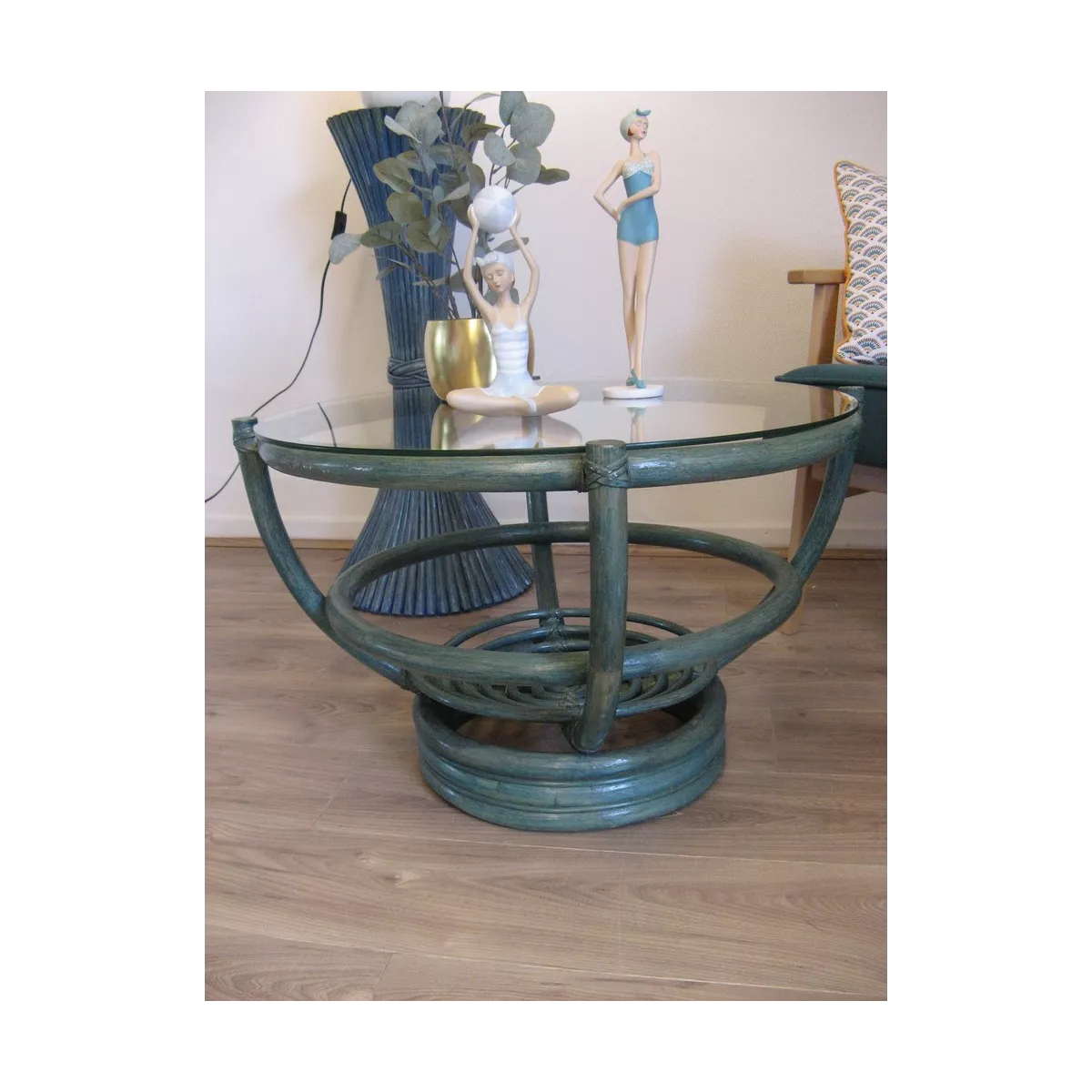 Table Basse Luna 70x70 Bleu