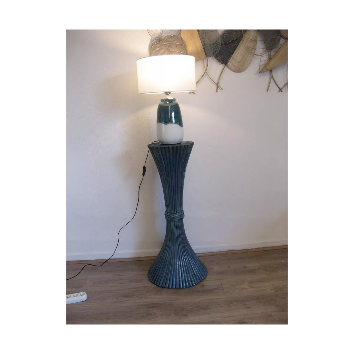 Colonne Gerbe de Blé H.92 cm Bleu
