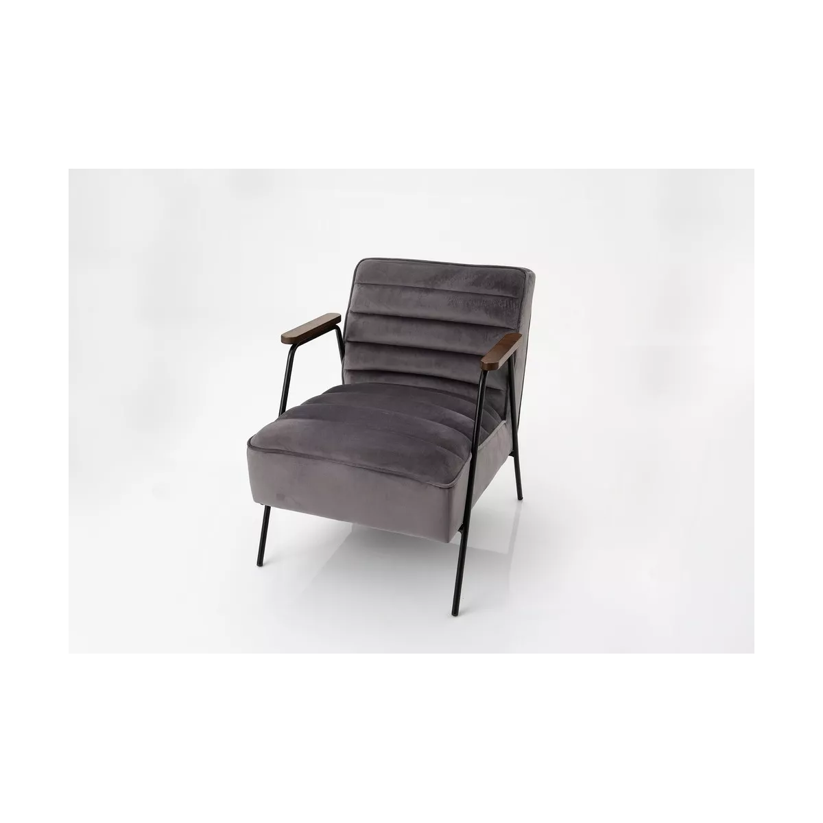 Fauteuil Hutch Velours Gris