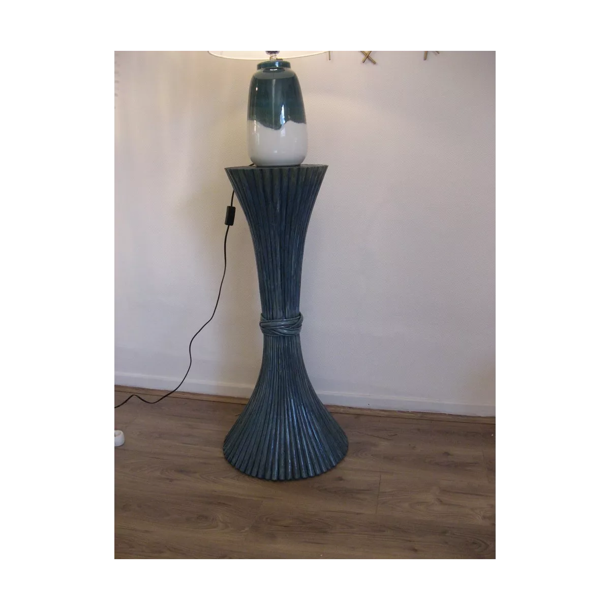 Colonne Gerbe de Blé H.92 cm Bleu