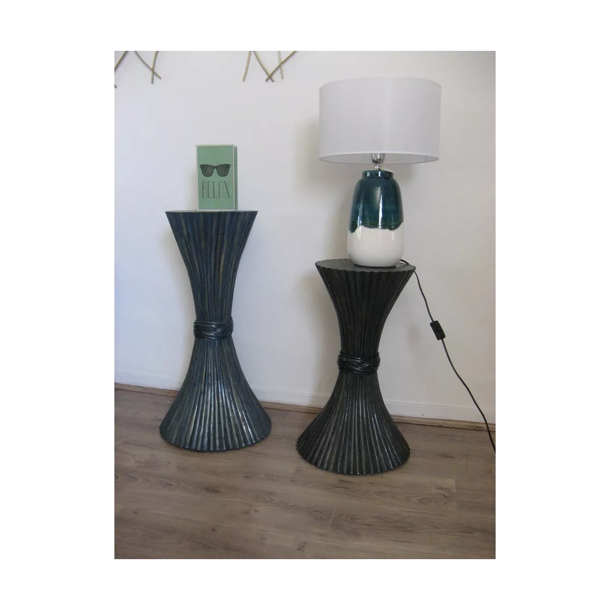 Colonne Gerbe de Blé H.78 cm Bleu