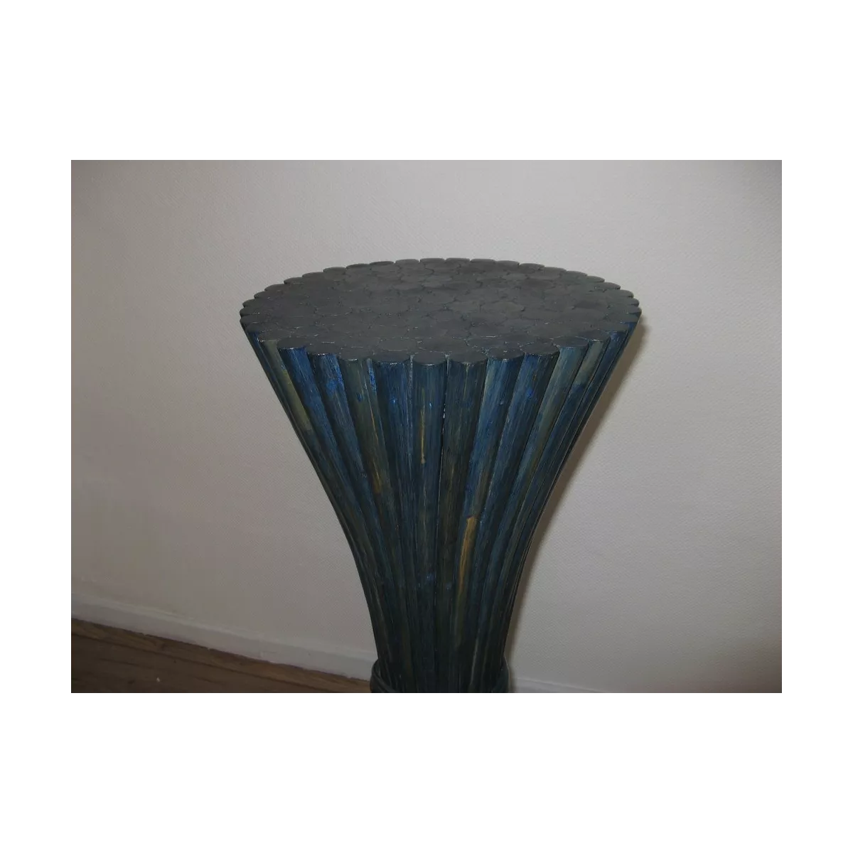 Colonne Gerbe de Blé H.78 cm Bleu