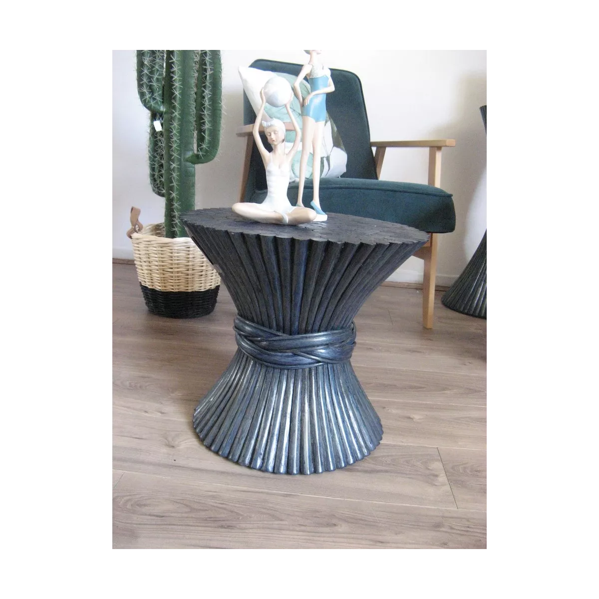 Colonne Gerbe de Blé H.40 cm Bleu