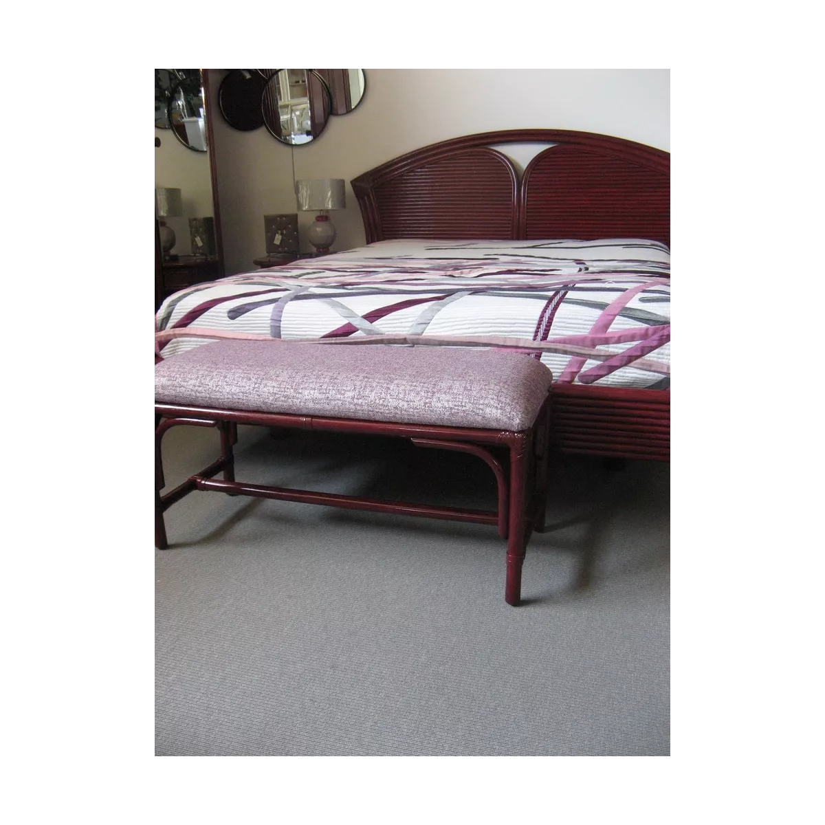 Pouf double en Rotin Sydney Prune